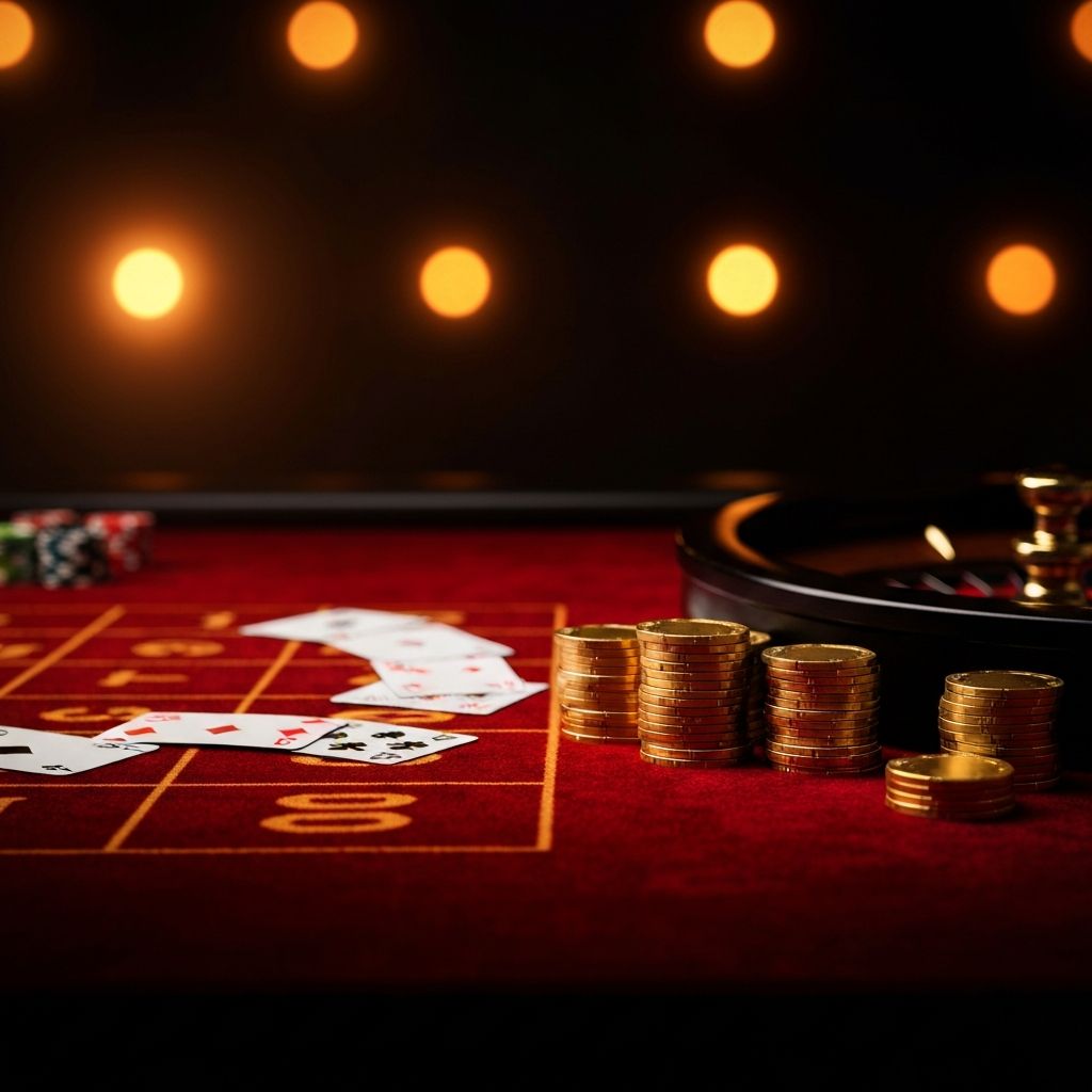 Casino recenzije - stol za rulet s poker žetonima